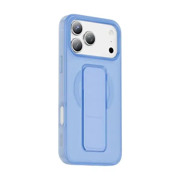 Coque pour iPhone 18 Pro Green Lion – Compatible MagSafe – Poignée 360 en cuir bleu intégrée – GNGRP18PBL