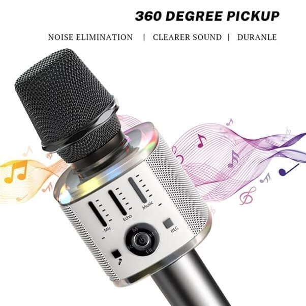 Microphone sans fil karaoké Portable 1200 mAh – YESIDO KR10 – Noir — photo 2