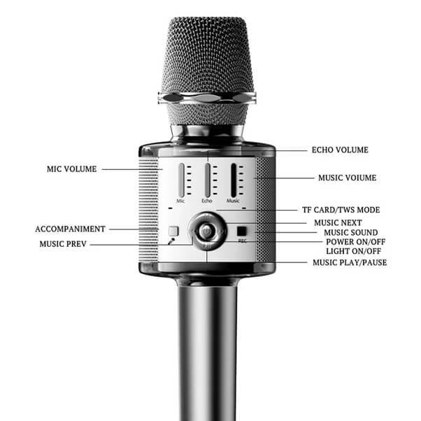 Microphone sans fil karaoké Portable 1200 mAh – YESIDO KR10 – Noir — photo 3