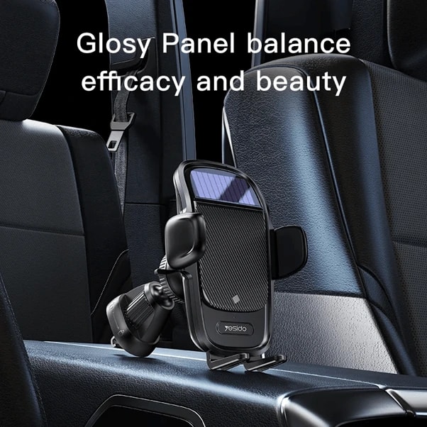 Yesido C164 – Panneau Solaire Chargeur de Téléphone et Support de Téléphone pour Voiture avec Event d’Air à induction tactile — photo 2