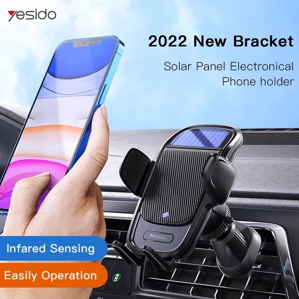 Yesido C164 – Panneau Solaire Chargeur de Téléphone et Support de Téléphone pour Voiture avec Event d’Air à induction tactile — photo 3