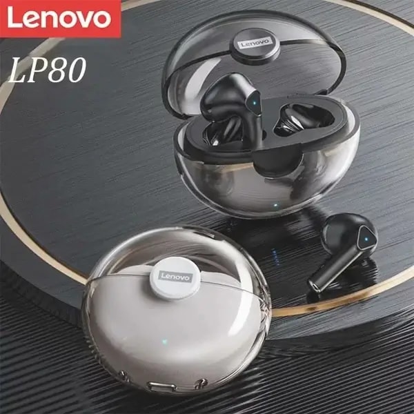 Écouteur Lenovo LivePods LP80 – 24h d’autonomie – BT 5.0 – IPX5 – Qualité Sonore Hi-Fi & Basses 9D – Noir — photo 3