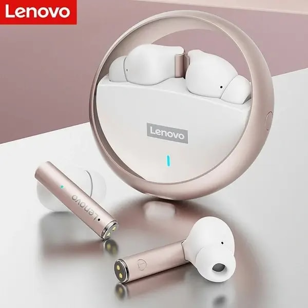 Écouteur Lenovo Thinkplus LivePods LP60 – 4h d’autonomie -BT 5.0 – 2 microphones sur chaque écouteur – Blanc — photo 1