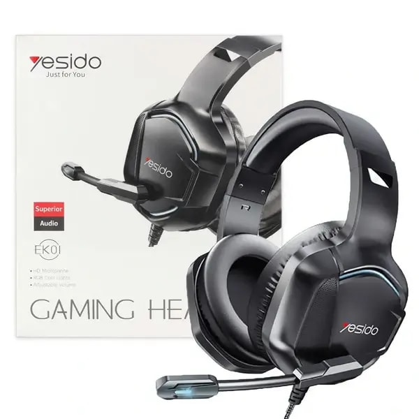 Casque filaire de Jeu Stéréo Yesido – Microphone HD intégré – Lumières RGB – EK01 — photo 1