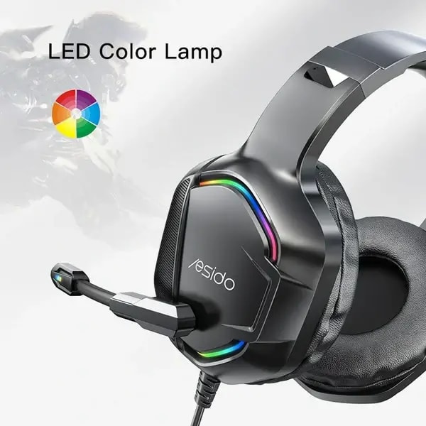 Casque filaire de Jeu Stéréo Yesido – Microphone HD intégré – Lumières RGB – EK01 — photo 2