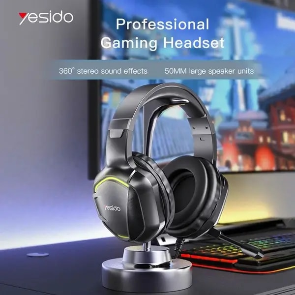 Casque filaire de Jeu Stéréo Yesido – Microphone HD intégré – Lumières RGB – EK01 — photo 4