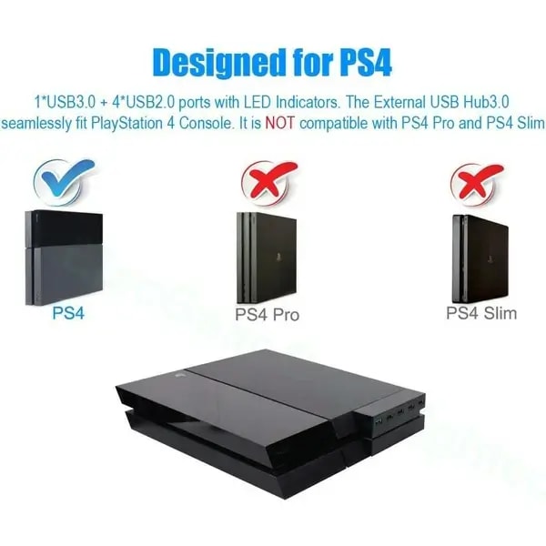 Hub USB Dobe de 2 à 5 pour Console PS4, autre vue