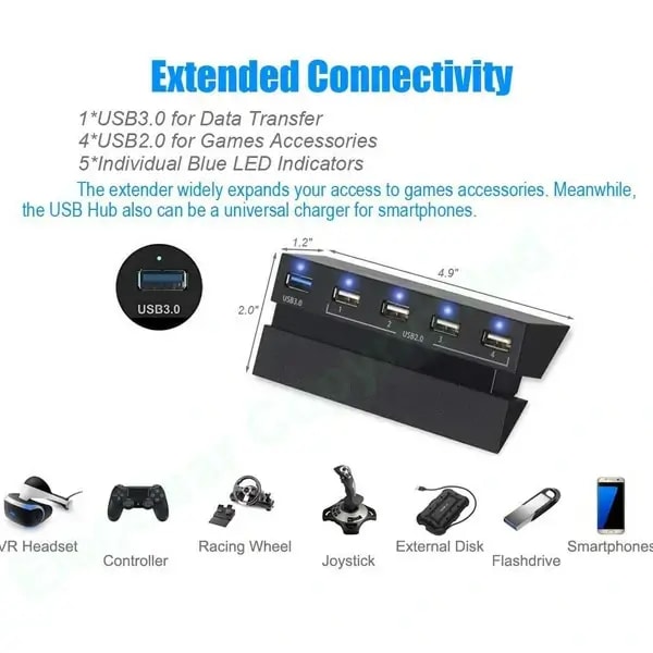 Hub USB Dobe de 2 à 5 pour Console PS4, vue 5