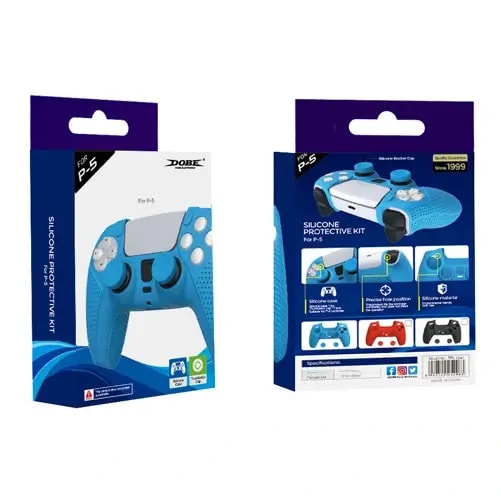 Coque de protection de manette PS5 Dobe – Silicone – TP5-0559 – Vert, vue 3