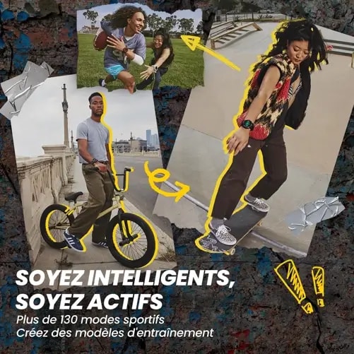 Amazfit Active Edge – Montre connectée – GPS – coach santé IA – séances d’entraînement et exercices – Autonomie 16 jours – 10 ATM – Pouls de minuit — photo 2