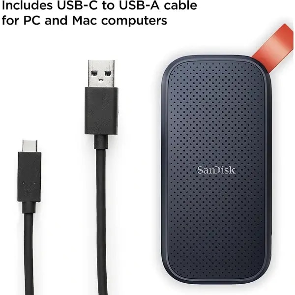 Disque dur SSD portable SanDisk 2e Gen – 1To – 800 Mo/S – Type-C – SDSSDE30-1T00-G26 — photo 2
