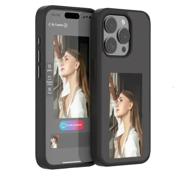Coque à écran e-ink pour iPhone 14 Pro – Creative Case – Noir — photo 1