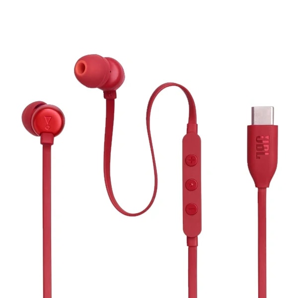 Écouteurs filaire JBL Tune 310C – Type-C – 6cm – Pure Bass – Microphone pour communication – Rouge — photo 1