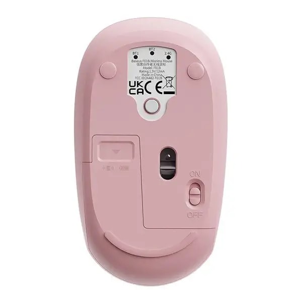 Souris sans fil Baseus F01B Tri-Mode 2.4G BT 5.0 1600 DPI – B01055503413-00 – Rose — photo 3