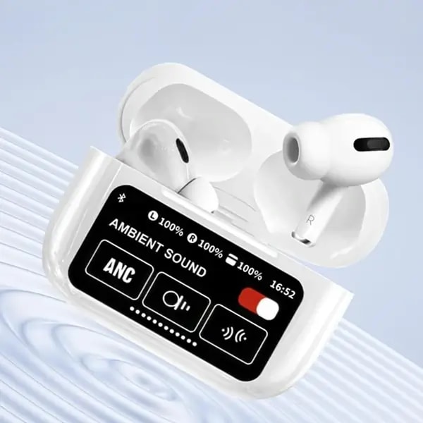 Ecouteurs A9 Pro – ANC/ENC Double Dark – Reduction Double de Bruit – Tactile – Affichage LCD – Blanc — photo 1