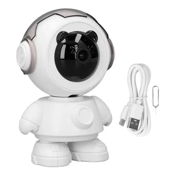 Caméra de vidéosurveillance intelligente – Robot rotatif – caméra IP sans fil – suivi automatique – Smart Camera Wifi Robot – Blanc — photo 1