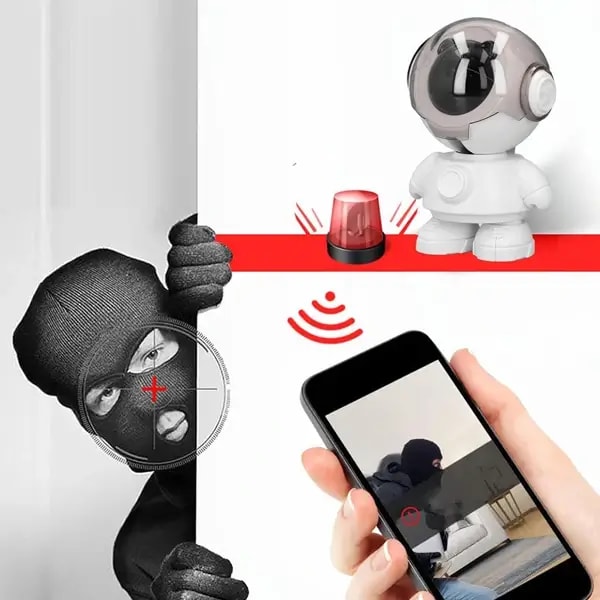 Caméra de vidéosurveillance intelligente – Robot rotatif – caméra IP sans fil – suivi automatique – Smart Camera Wifi Robot – Blanc — photo 2