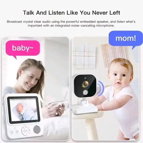 Camera pour Bébé – Ecran d’affichage de la température – audio bidirectionnel – ABM900 — photo 2