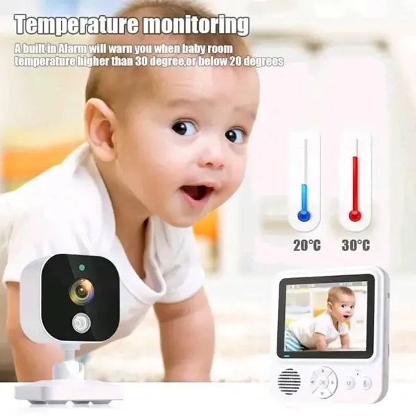 Camera pour Bébé – Ecran d’affichage de la température – audio bidirectionnel – ABM900 — photo 4