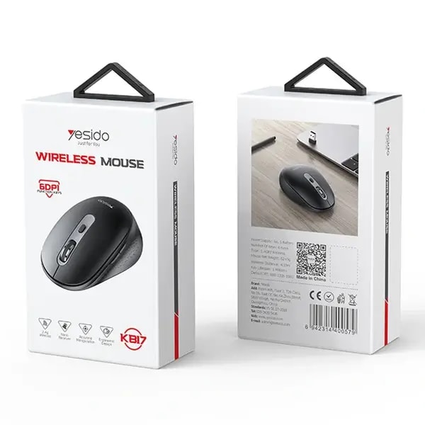 Souris sans fil 1600DPI 2,4 GHz – Yesido KB17 – Noir — photo 2