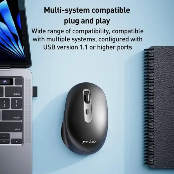 Souris sans fil 1600DPI 2,4 GHz – Yesido KB17 – Blanc — photo 3
