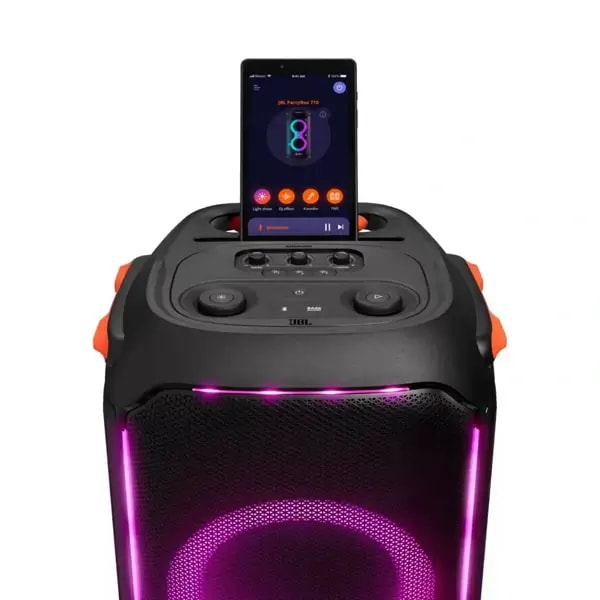 Enceinte Bluetooth JBL PartyBox 710 – 800W – Effets lumineux – Prises micro et guitare – USB – AUX – IPX4 – Poignée trolley + roulettes — photo 3