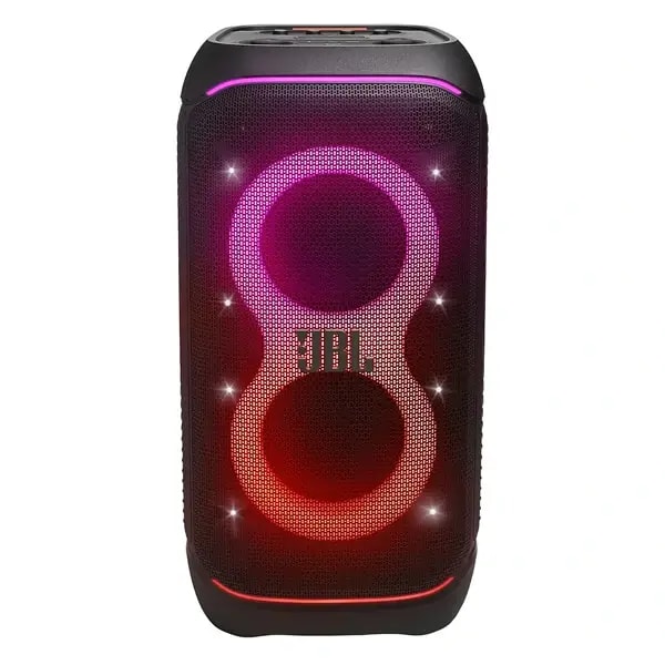 Enceinte Bluetooth portable JBL PartyBox Stage 320 – 18h d’autonomie – 240W – Effets lumineux – Prises micro et guitare – BT 5.4 – USB – AUX – IPX4 – Poignée trolley + roulettes — photo 2