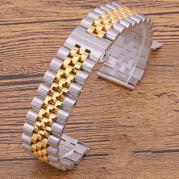 Bracelet de remplacement pour montre en Acier Band2ü – 44mm, 40mm, 22mm – Couleur Blanc/Or — photo 2