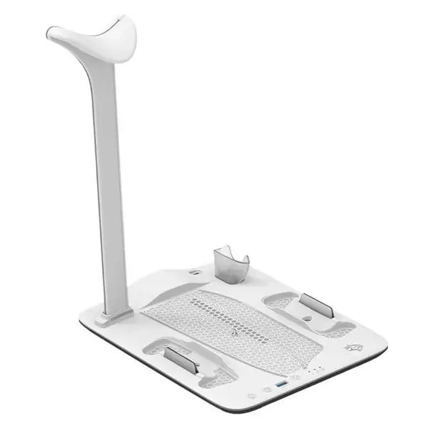 Support de charge pour PS5 Slim Porodo Gaming – Chargeur magnétique – 5 emplacements – Ventilateur de refroidissement – PDX118 — photo 2