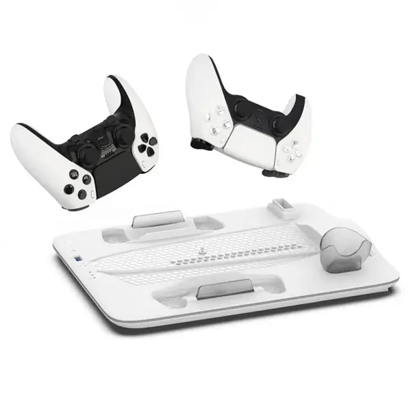Support de charge pour PS5 Slim Porodo Gaming – Chargeur magnétique – 5 emplacements – Ventilateur de refroidissement – PDX118 — photo 5