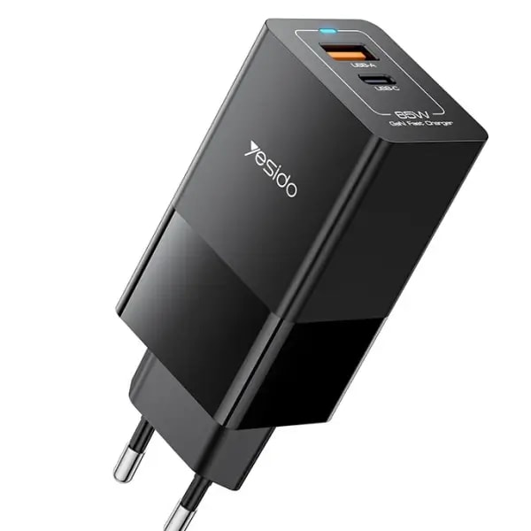 Chargeur YC73 65W à charge rapide USB et Type-C à deux ports PC – Yesido — photo 1