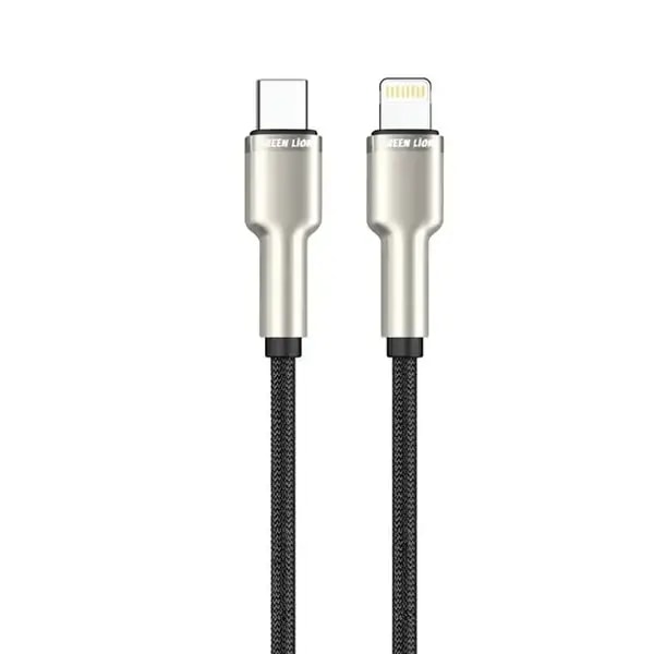 Câble tressé USB-C vers Lightning Green Lion – Câble 1m – Charge et synchronisation – GN27BRC2LBK – Noir — photo 1