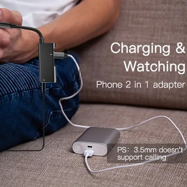 Adaptateur de charge et audio Yesido – Lightning vers Lightning et port Jack – YAU11, vue 3