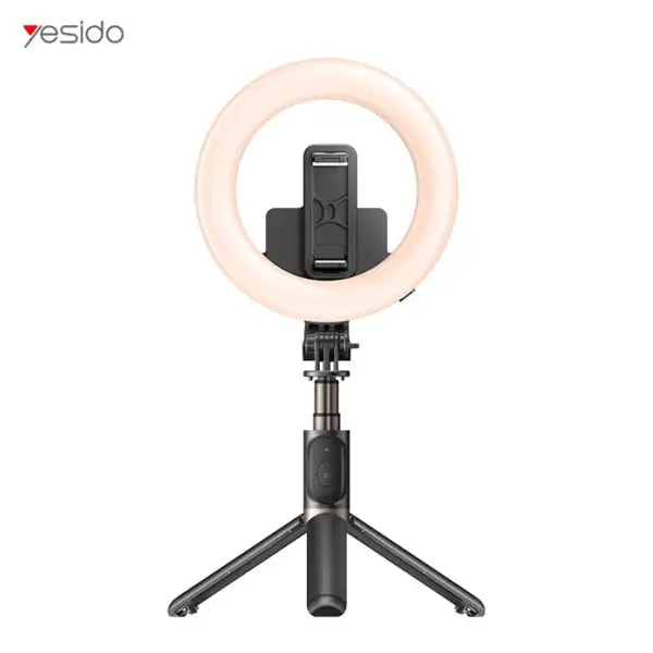 Support de téléphone Portable – Anneau lumineux LED – Trépied et perche à selfie (42cm) – Yesido SF12 — photo 1