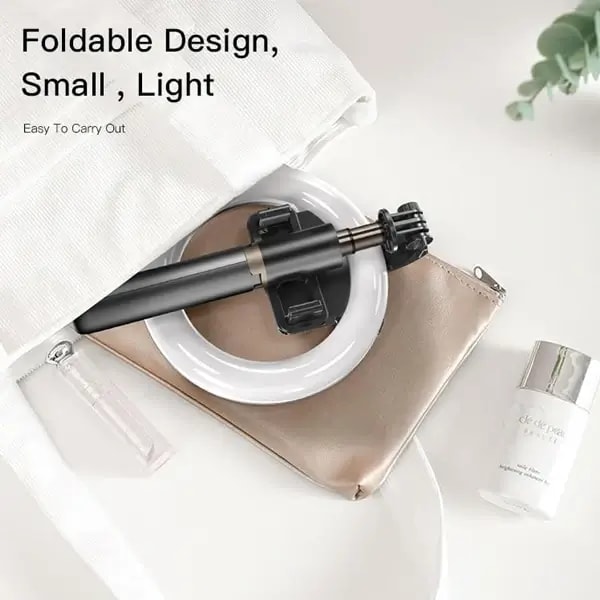 Support de téléphone Portable – Anneau lumineux LED – Trépied et perche à selfie (42cm) – Yesido SF12 — photo 5