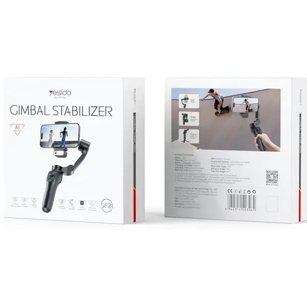 Yesido SF21 – Stabilisateur Gimbal Pour Smartphone – 3 Axes avec Suivi de Visage et Lumière d’Appoint – Noir, vue 3