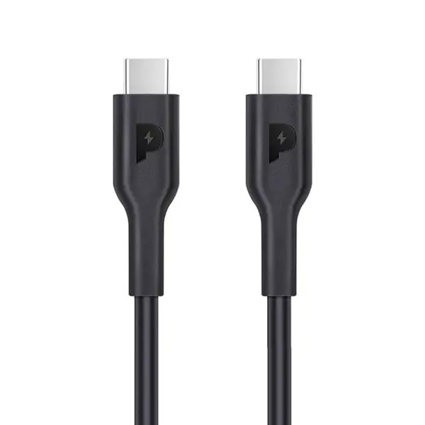 Câble de Charge Rapide et de transfert données – Type-C vers Type-C – 100W – Powerology – PWCTC1M-BK — photo 1