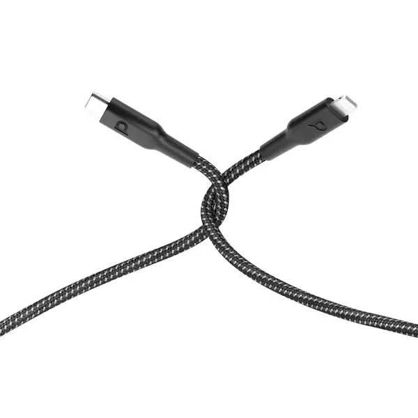 Câble de Charge Rapide et de transfert données – Tressé – Type-C vers Lightning 1.2M PD 60W – Powerology – P23BRCL12BK – Noir — photo 2