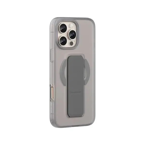 Coque MagSafe Pour iPhone16 Pro Max – Poignée en Cuir Pliable – Gris- Green Lion – GNGR3616PMGY — photo 1