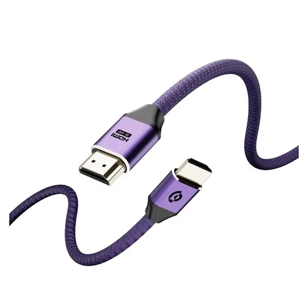 Câble tressé HDMI vers HDMI – 8K – Résolution 10K – 3m – Violet – Version 2.1 – Powerology – PWHDC3M-PU — photo 1