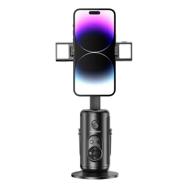 Support de téléphone – selfie intelligent Porodo – Suivi du visage – déclencheur sans fil – lumière amovible – contrôle gestuel – 1800mAh – PD-HSM13-BK – Noir — photo 5