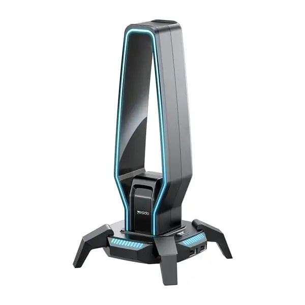 Support casque Yesido HB25 3en1 avec HUB USB et éclairage RGB 7 couleurs — photo 1