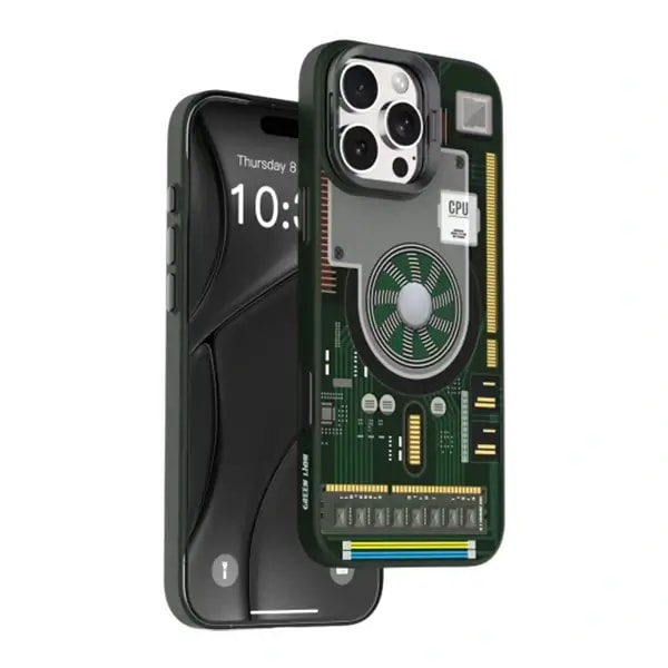Coque MagSafe pour iPhone 16 Pro Max – Support de protection pour caméra – Bords surélevés – Green Lion – GNTEMG16PMGN -Vert — photo 1