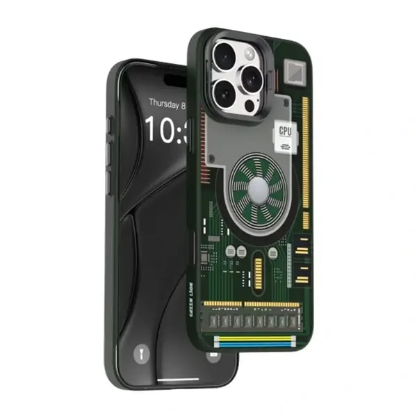 Coque de téléphone pour iPhone 16 Pro Green Lion – MagSafe intégré – Vert