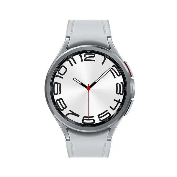Montre connectée Samsung Galaxy Watch 6 Classic BT – 47mm – Acier inoxydable – IP68 – GPS – Compass – 4/16Go – NFC – Wi-Fi – BT 5.3 – 425mAh – Android Wear 4.0 – bracelet hybride en cuir – Argent — photo 1