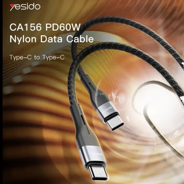 Câble de charge rapide et transferts de données en alliage d’aluminium et nylon tressé Type-C vers Type-C, autre vue