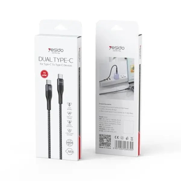 Câble de charge rapide et transferts de données en alliage d’aluminium et nylon tressé Type-C vers Type-C, vue 4