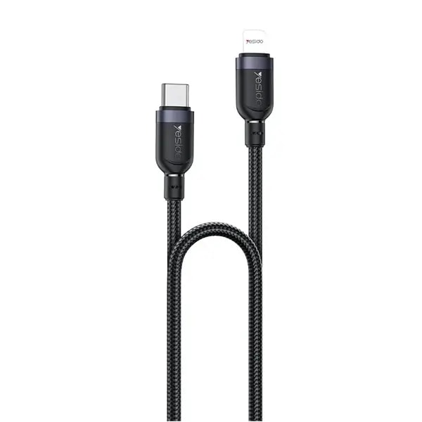 Câble tressé de charge rapide et de transfert de données Yesido – 1,2m – 27W type-c vers IP Max avec 480Mbps