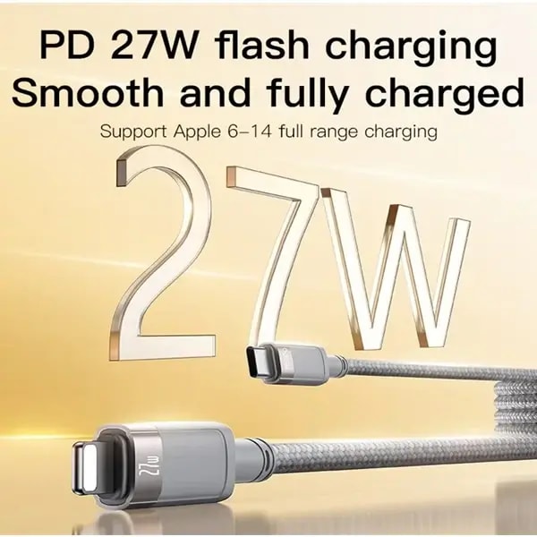 Câble magnétique de charge rapide et transfert de données YESIDO – 27W – 1m – Type-C vers Lightning – CA172L — photo 3