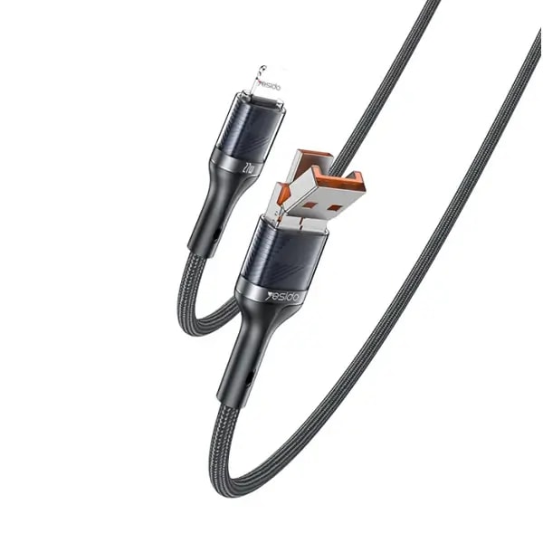 Câble de charge rapide et transfert de données YESIDO – 2en1 – 27W – 1,2m – USB et Type-C vers Lightning – CA165L — photo 1